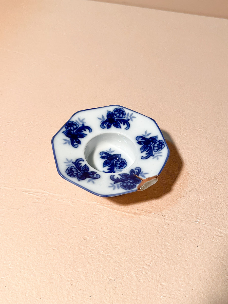Kintsugi Blue & White Porcelain Tealight Candle Holder 02