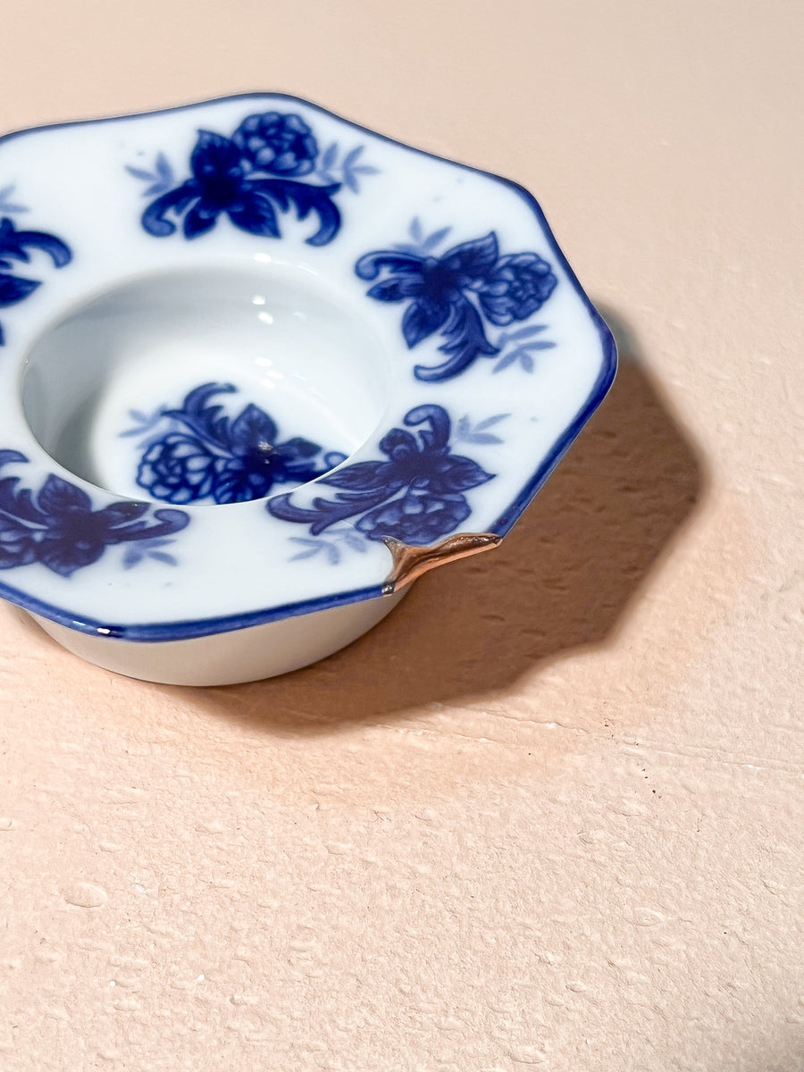 Kintsugi Blue & White Porcelain Tealight Candle Holder 03